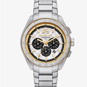 MICHAEL KORS Oversized Accelerator 2.0 Silver-Tone Watch men’s